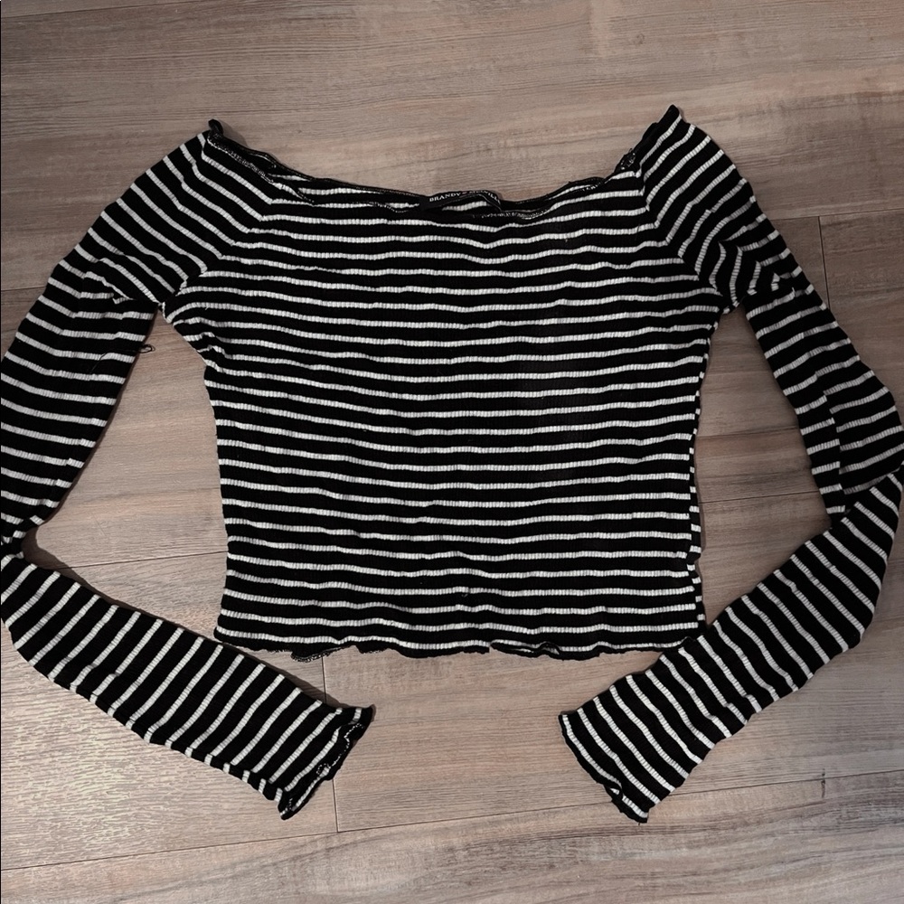 brandy off shoulder ribbed top